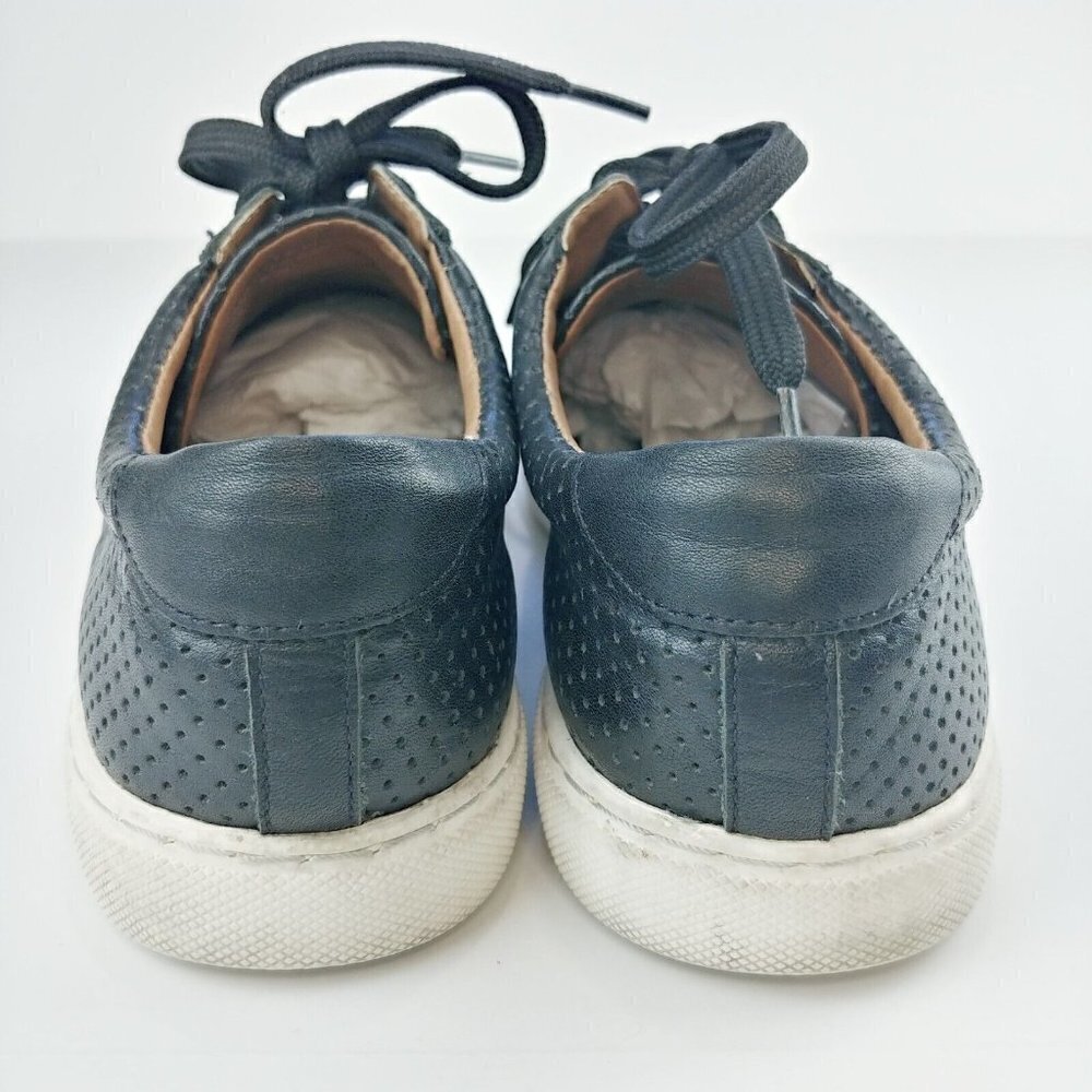 Caslon Cassie Leather Sneakers Womens 7 Lace Up Black Perforated Casual - Picture 6 of 8